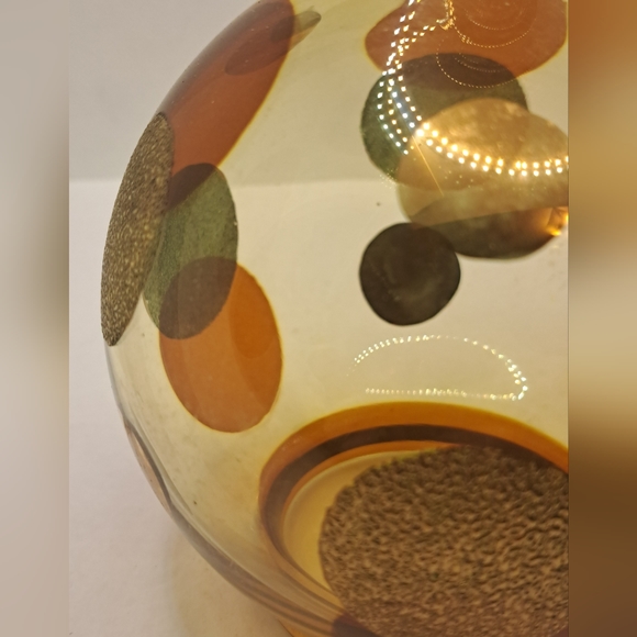 Vintage 60s Amber Czech Art Glass Liquor Decanter & Stopper - Picture 4 of 8